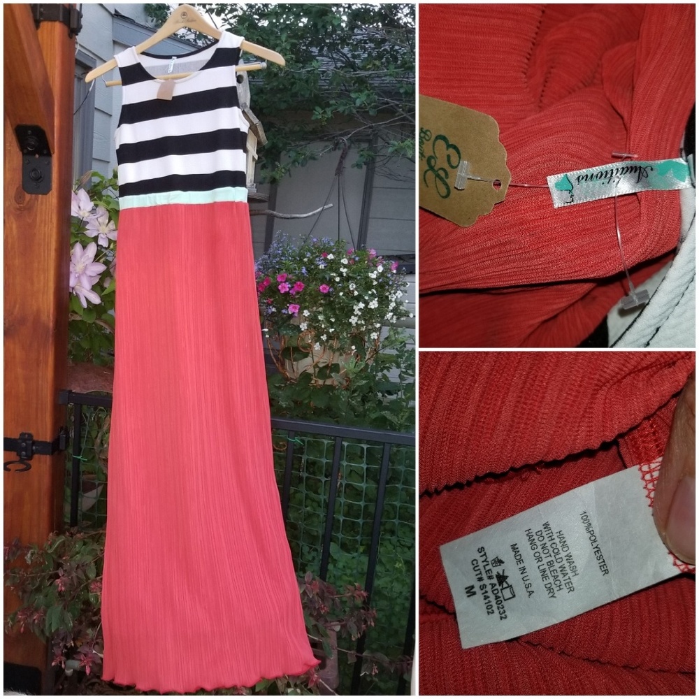 NWT,  floor length sleeveless dress, size M